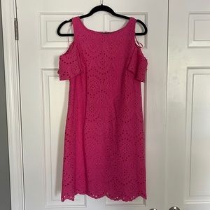 Eliza J Pink Eyelet Shift Dress Size 10